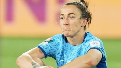 Lucy Bronze looks on following defeat by Spain