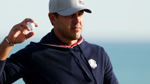 Brooks Koepka playing for the United States in the Ryder Cup at Whistling Straits in 2021