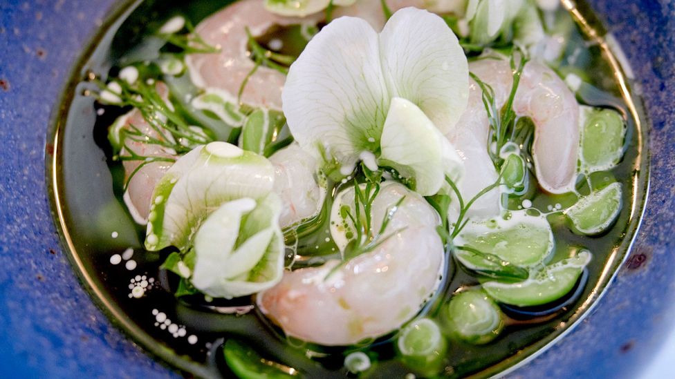 Photo of shrimp and peas