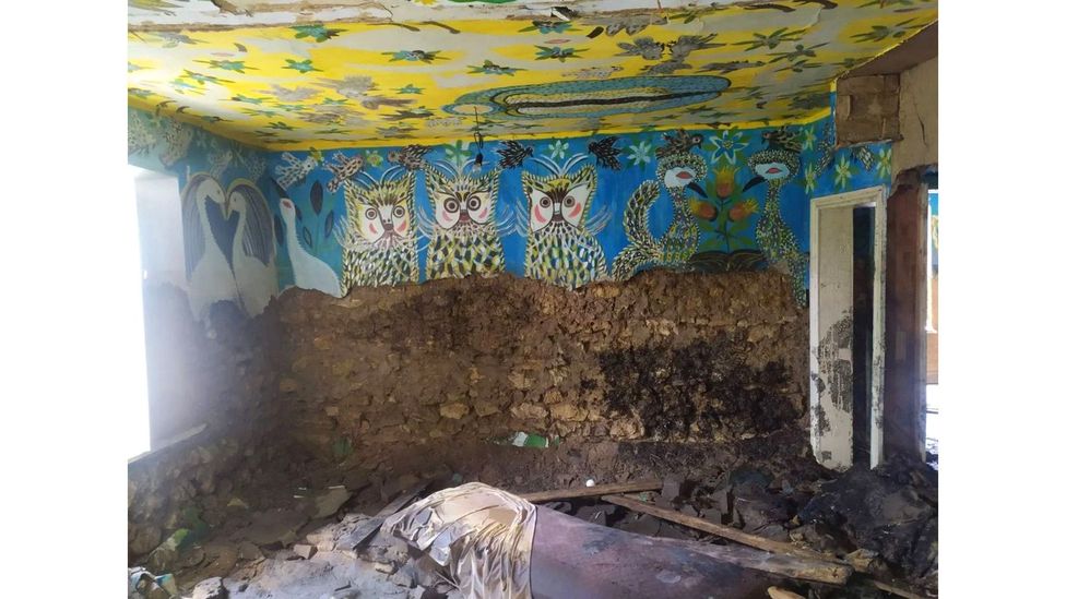 The house-museum of acclaimed folk artist Polina Raiko has been badly damaged (Credit: Polina Raiko Charity Fund)