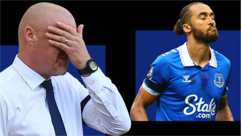 Everton boss Sean Dyche and Toffees striker Dominic Calvert-Lewin